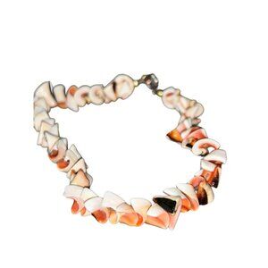 Handmade Vintage Orange & White Shell Bracelet